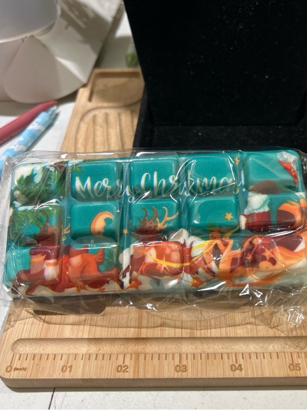 Christmas chocolate bar squishy-Teal Christmas Design